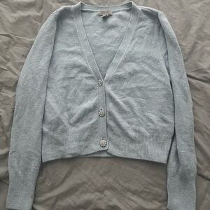 H&M Light Blue Cardigan with Crystal Buttons